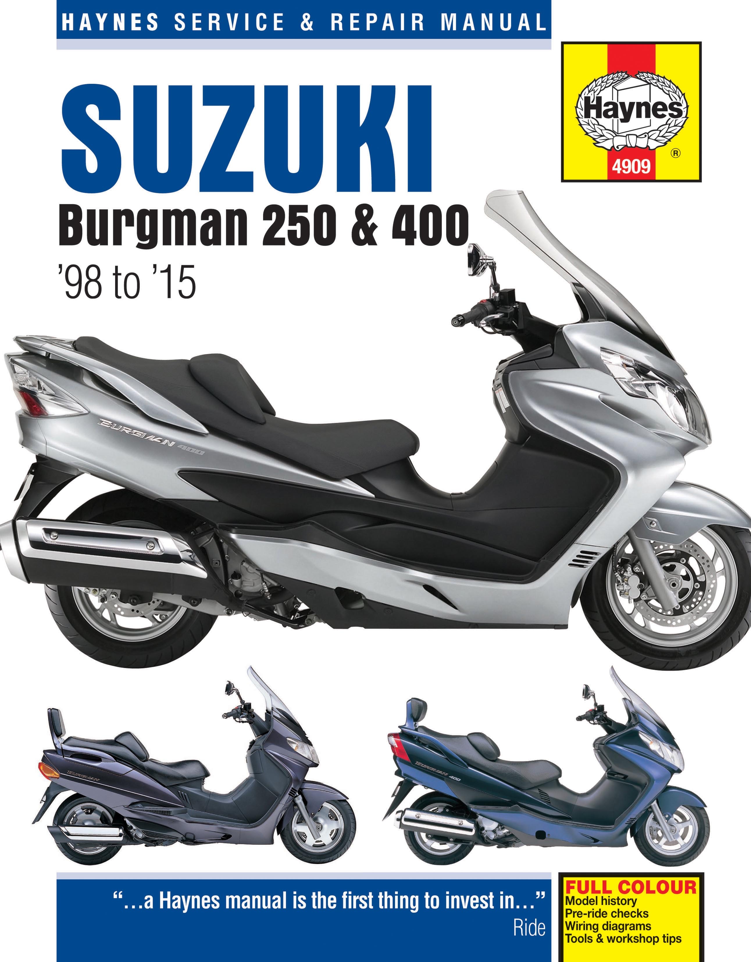 SUZUKI BURGMAN 250 & 400 (19982015) KSIĄŻKA NAPRAW I